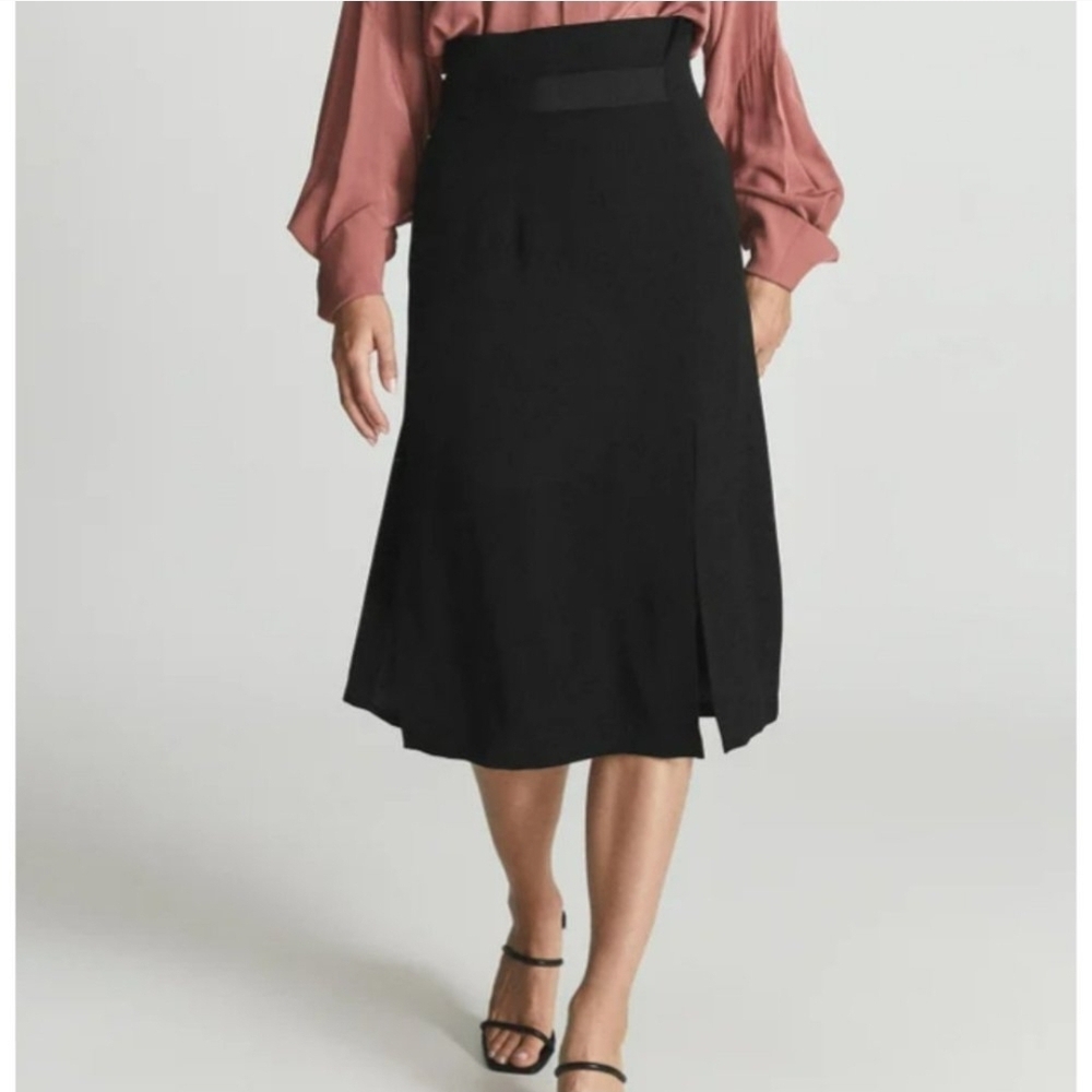 Reiss Reiss Black Toni High Rise Midi Pencil Skirt Size US 4